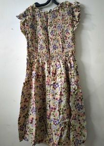 Floral Print Mini Dress with Ruffle Sleeves