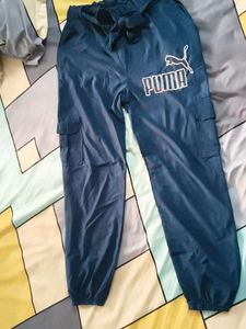 Puma Women's Navy Blue Cargo track pants