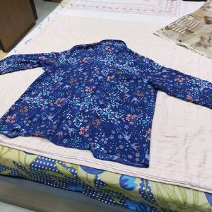 Blue Floral Print Shirt