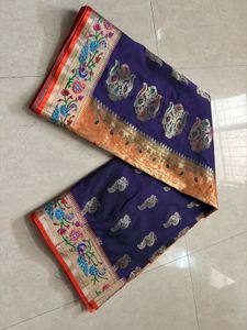 Elegant Dark Purple Silk Saree