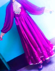 Beautiful Handmad only gown with stylish sleeves