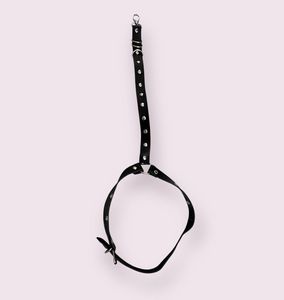 Black Faux Leather Harness