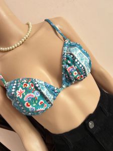 Boho Floral Print Bikini Top