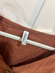 Rust Button Front Dress