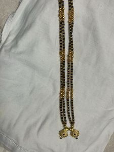 Elegant Gold & Black Bead Necklace