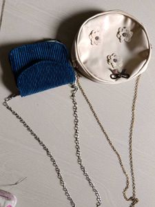 Cute Cream & Blue sling bag