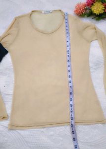 Sheer Long Sleeve Mesh Top