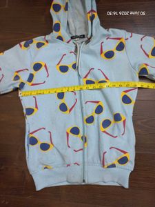Uptownie Baby Blue Hoodie with Sunglasses Print