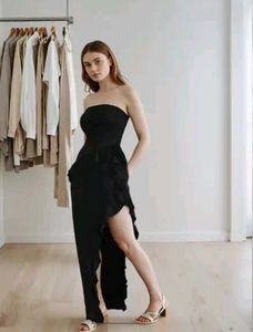Shein Strapless Maxi Ruffled Dress