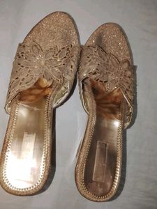 Sparkling Gold Embellished  Sandals