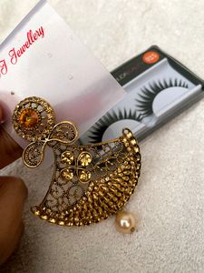 Golden Oxidised Earrings