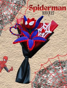 Spiderman Pipe Cleaner Bouquet ❤️💙🖤