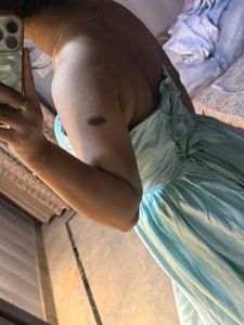 Elegant Light Blue Strapless Gown🦋🎀