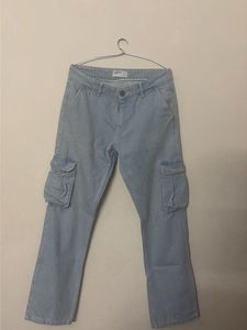snitch Light Wash Cargo Jeans