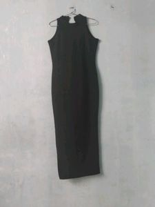 Elegant Black High Neck Maxi Dress