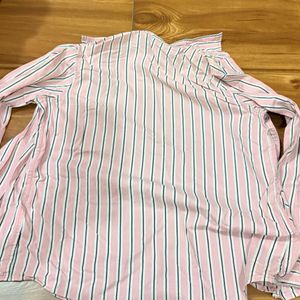 pink Button-Up Shirt