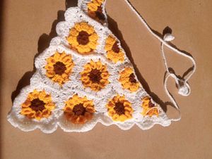 Crocheted Sunflower hair bandana
