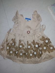 Cute Beige Embroidered Dress