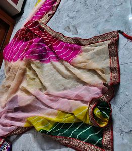 Vibrant Tie-Dye Saree