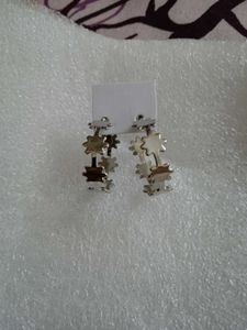 Anti tarnish Unique Starburst Hoop Earrings