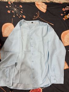 Light Blue Mandarin Collar Kurta Shirt