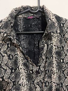 Snakeskin Print Long Sleeve Shirt