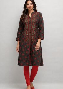 Embroidered Cotton Kurta