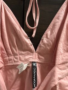 Pink Halter Neck Backless Top🩷