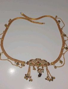 Elegant Gold Plated Waist Chain with Stones