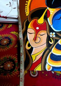 Lord Shiva Parvati Painting On Canvas Board