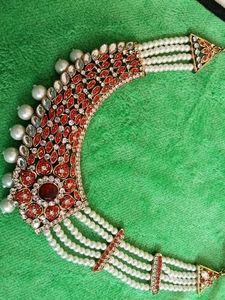 Stunning Red &amp; Pearl Jewellery Set