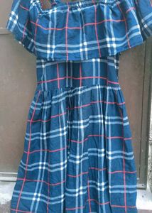 Black &amp; White Plaid Off-Shoulder dress