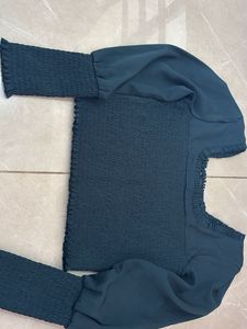 Smocked Square Neck Puff Sleeve Top