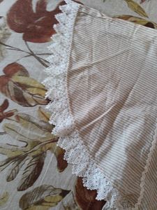 Women's Striped Lace Trim top