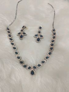 Royal Blue Diamond Necklace Set