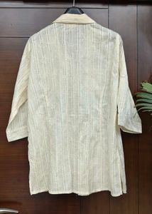 Elegant Off-White Embroidered Shirt
