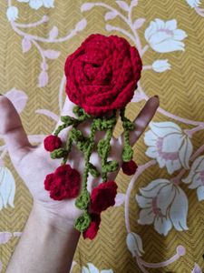 Crochet Rose Hair Clip 🌹