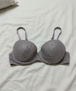 Gray Bra with Dot Pattern