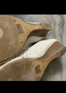 White Perforated Ballet Flats