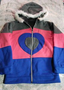 Fuzzy Hooded Zip-Up Jacket