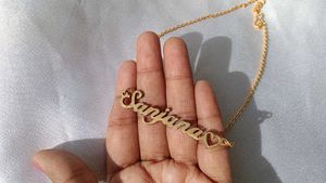 Custom 'Sanjana' name necklace with heart detail