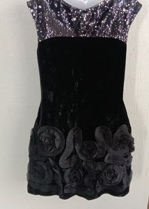 Sequinsn Flower Patch Velvet Dress