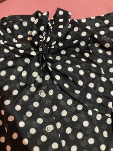 Chic Polka Dot Bow Blouse