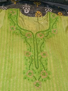 Green Kurti Set with Bottom