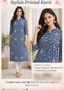Stylish Printed Cotton Kurta