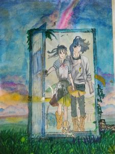 Suzume Inspired Watercolor Painting