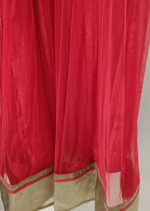 Red Colour Net Beautiful Dress , Long Gown With Du