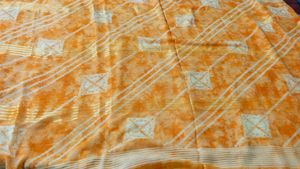 Vibrant Orange Saree with blouse piece