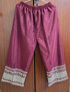 Maroon Embroidered Kurta Set