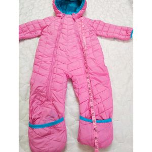Pink Padded Baby Snowsuit